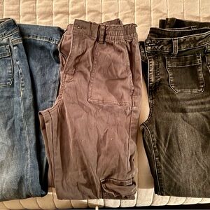 Casual Denim and Cargo Pants Trio